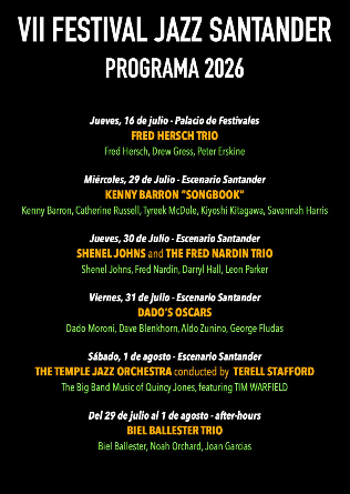 ABONOS VII FESTIVAL de JAZZ de SANTANDER - Cantabria 2026