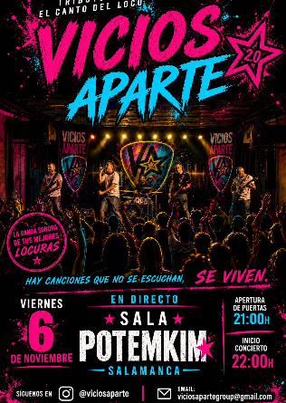 VICIOS APARTE - Tributo a El canto del loco en Salamanca