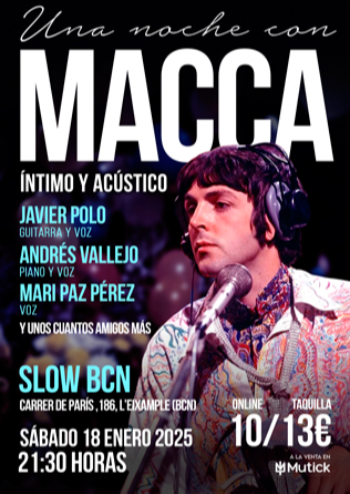 Una noche con Macca (Tributo Paul McCartney) en Barcelona